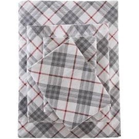 True North By Sleep Philosophy Twin Extra Large Size Sheet Set, Red Plaid TN20-0211